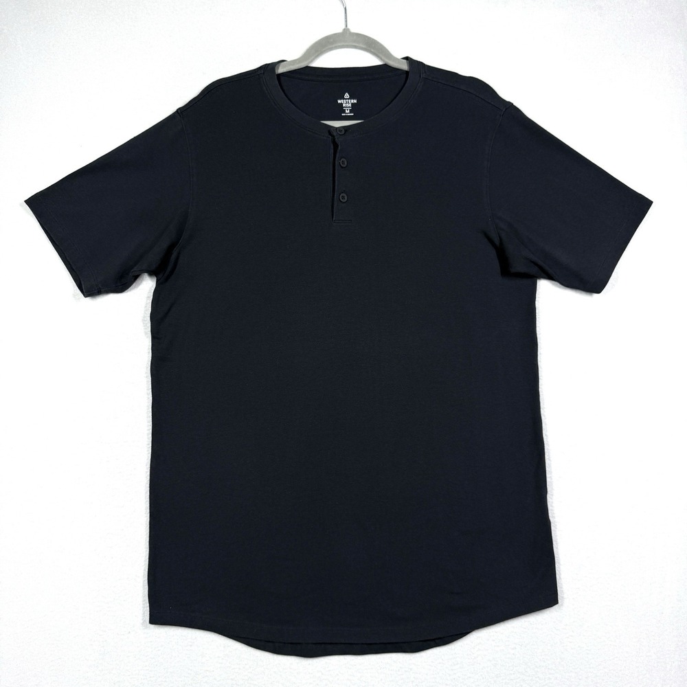 Western Rise Shirt Mens Medium X Cotton Henley Tee Performance Travel T-Shirt